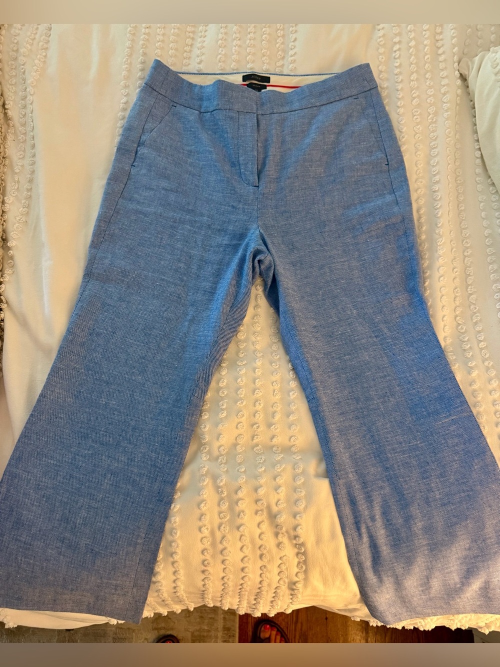 J. Crew Light Blue Hayden Wide-Leg Trousers